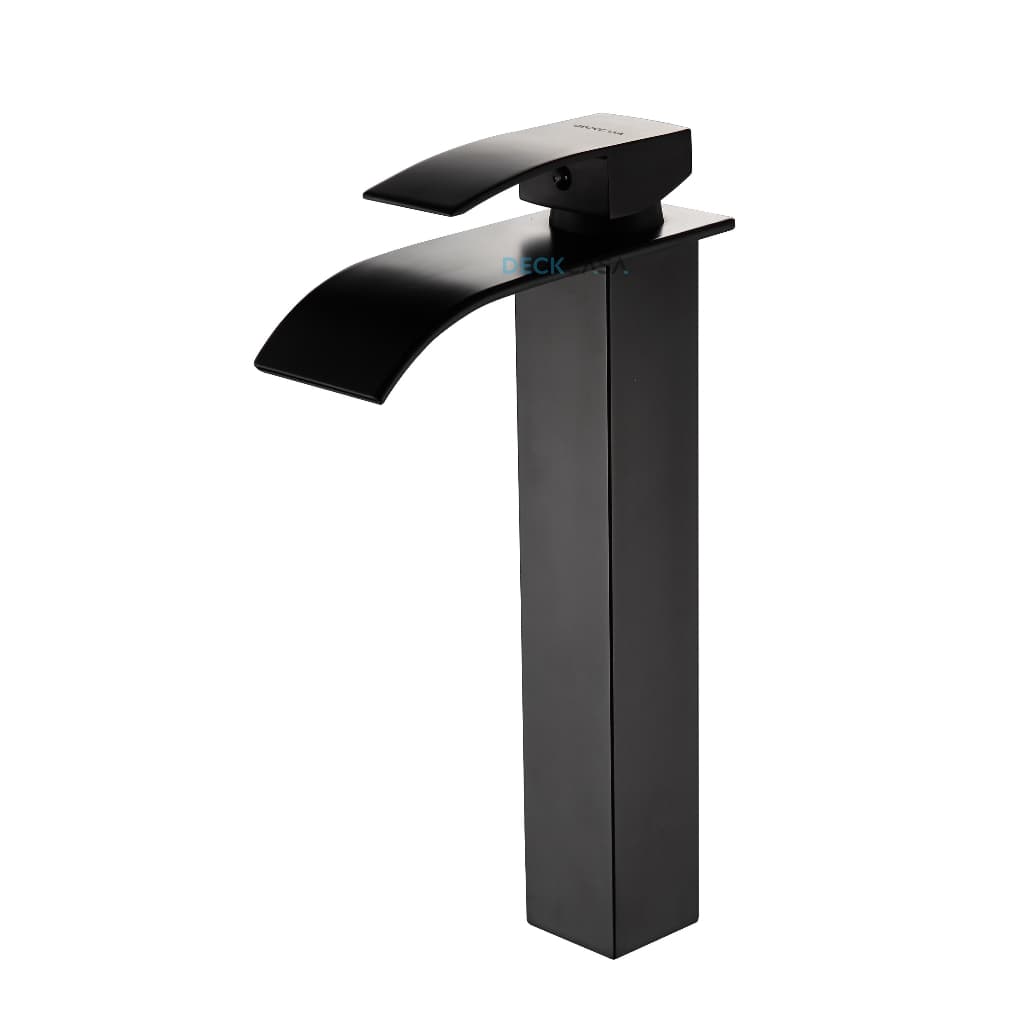 Torneira Monocomando Cascata Preta Alta Misturador Banheiro