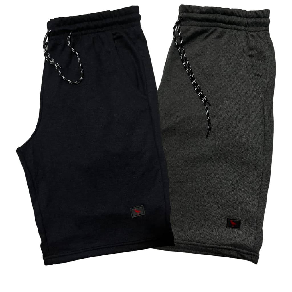 Kit 2 Bermudas Moletom Masculina Lisa Sortidas Desenho Academia Treino 100% Algodão