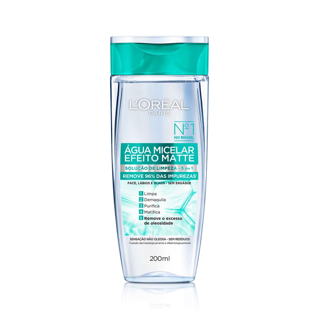 Água Micelar Loreal Paris Limpeza Facial Efeito Matte 200ml