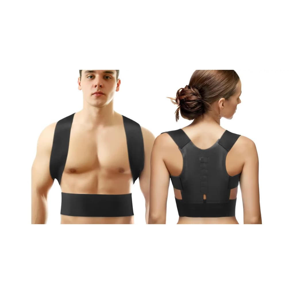 Corretor Postural Com Imãs Magnéticos Em Couro Ecológico Pronta Entrega