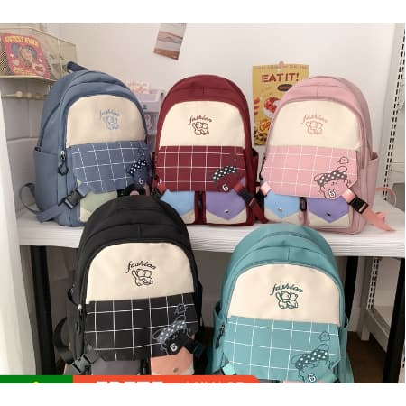 Mochila Escolar Com Bolsinha De Moeda Em Oxford Estilo Universitário Para Estudantes Jovem Impermeavel