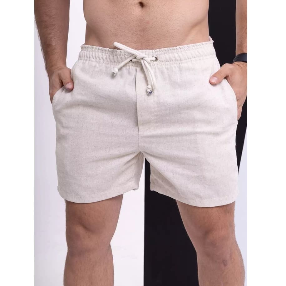 Short de Linho Masculino Mauricinho Premium para Praia - O Look Perfeito para os Homens Mais Estilosos