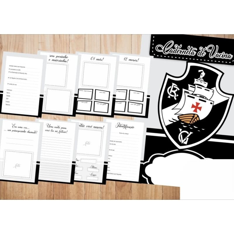 caderneta de vacina do bebê sus personalizado tema vasco