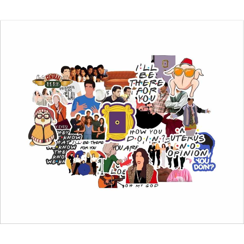 30x adesivos Friends Ross Rachel Joey Tv Show Stickers