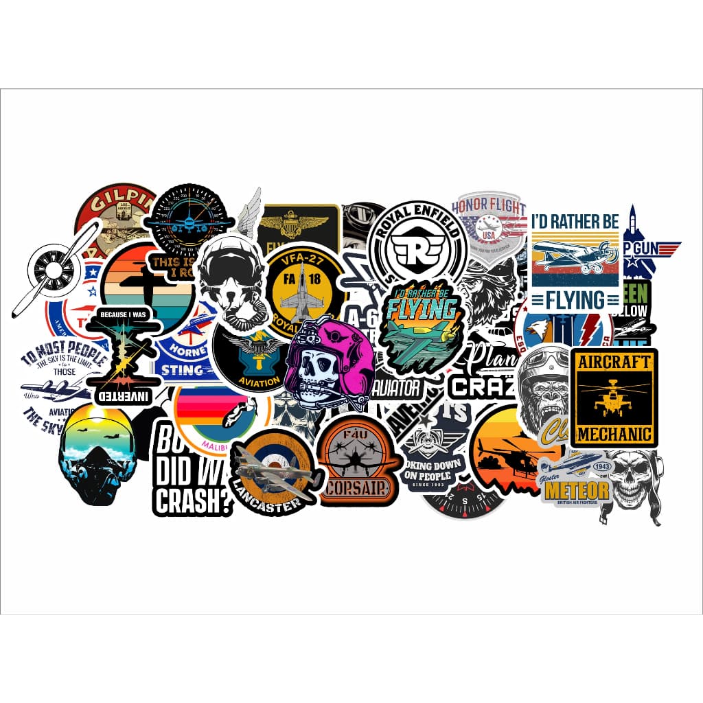 50x Stickers Adesivos Aviação piloto aviao