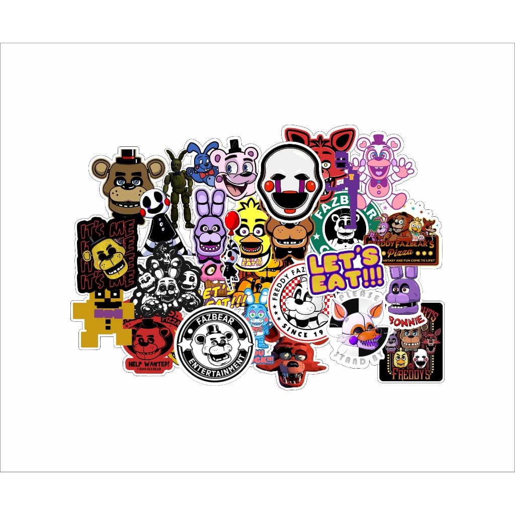 30x adesivos Five Nights At Freddys Jogo Game freddy bonnie chica foxxy terror Stickers