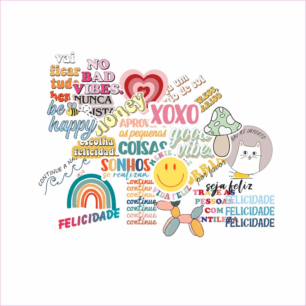 30x Adesivos Vsco Girl Good Vibes Figurinhas