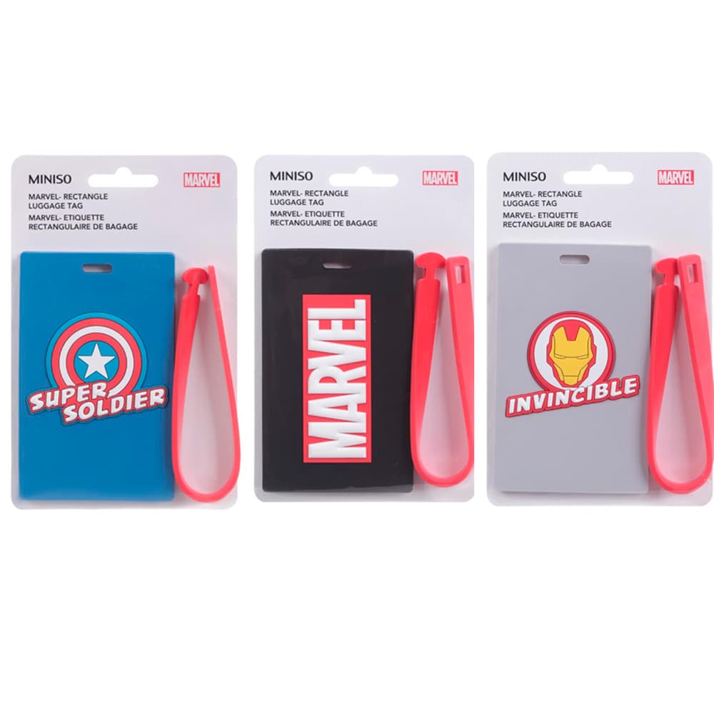 Kit com 2x Tag para mala bolsa mochila - Luggage Tag - Marvel - MINISO