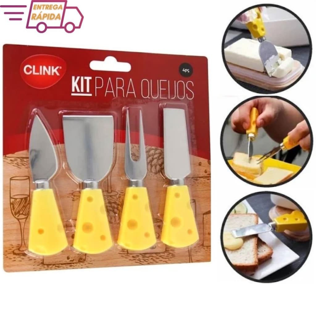 Conjunto Espátulas para Queijos Frios 4 peças em Inox