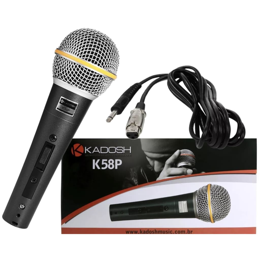 Microfone Dinâmico Kadosh K58p Com Cabo
