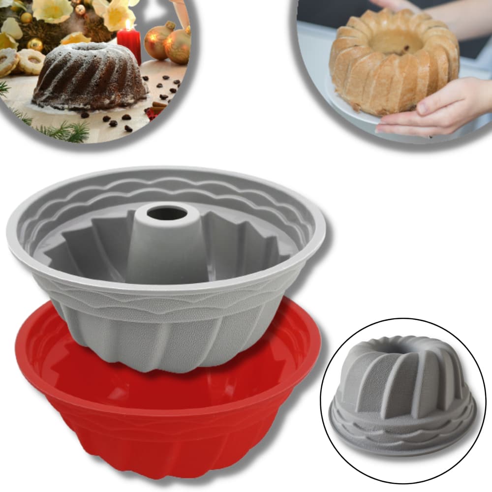 Forma Assadeira Espiral Silicone Bolo Torta Pudim C/ Furo No Meio Forneavel Utensílio Cozinha