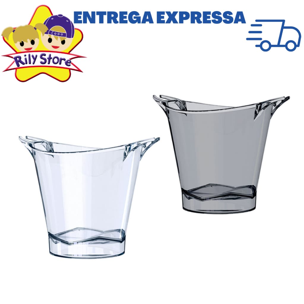 Balde de Gelo Acrílico 5 Litros para Festas - Bebidas - Diversas Cores