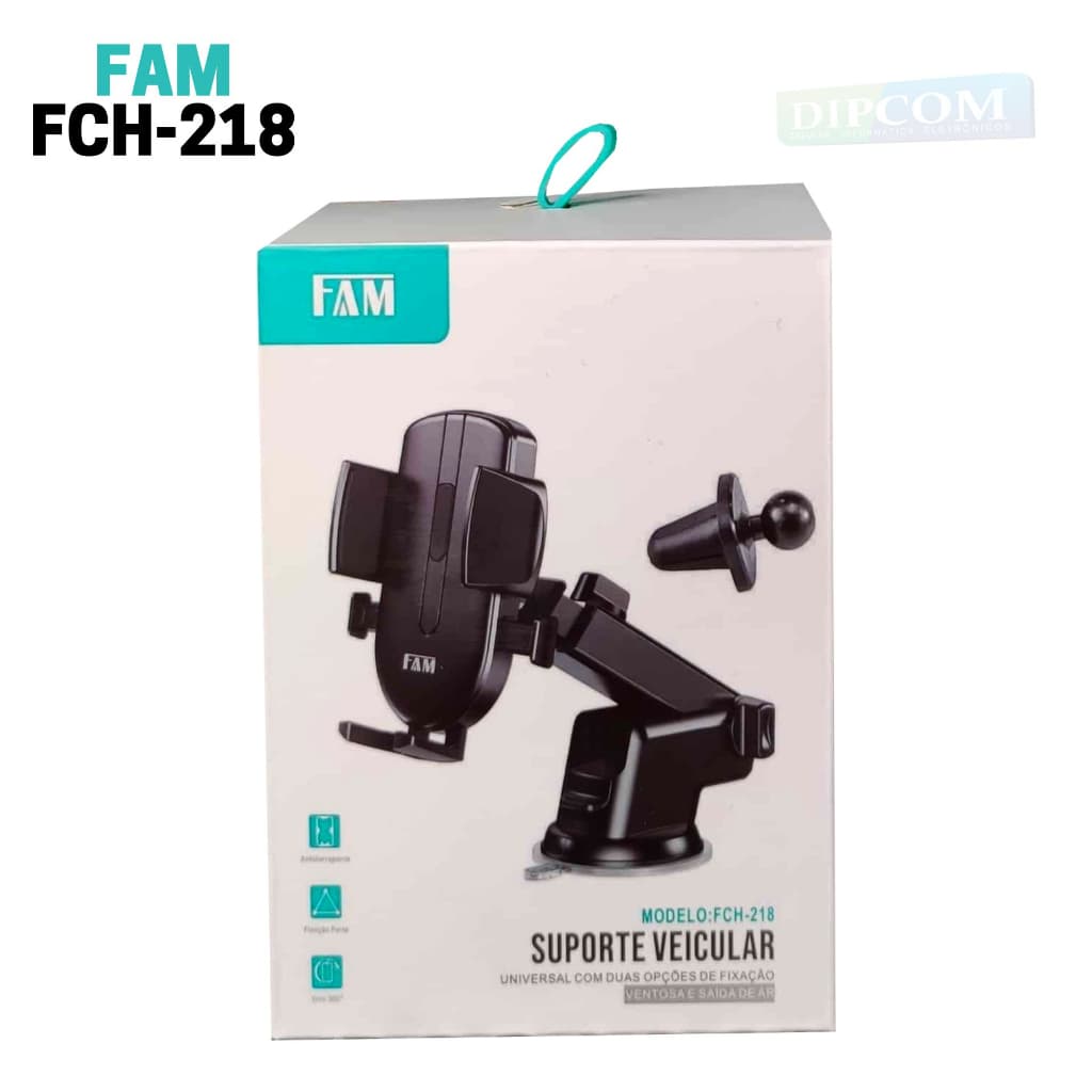 Suporte Veicular Para Celular Encaixa no Painel e no Vidro do Veículo - FAM FCH-218
