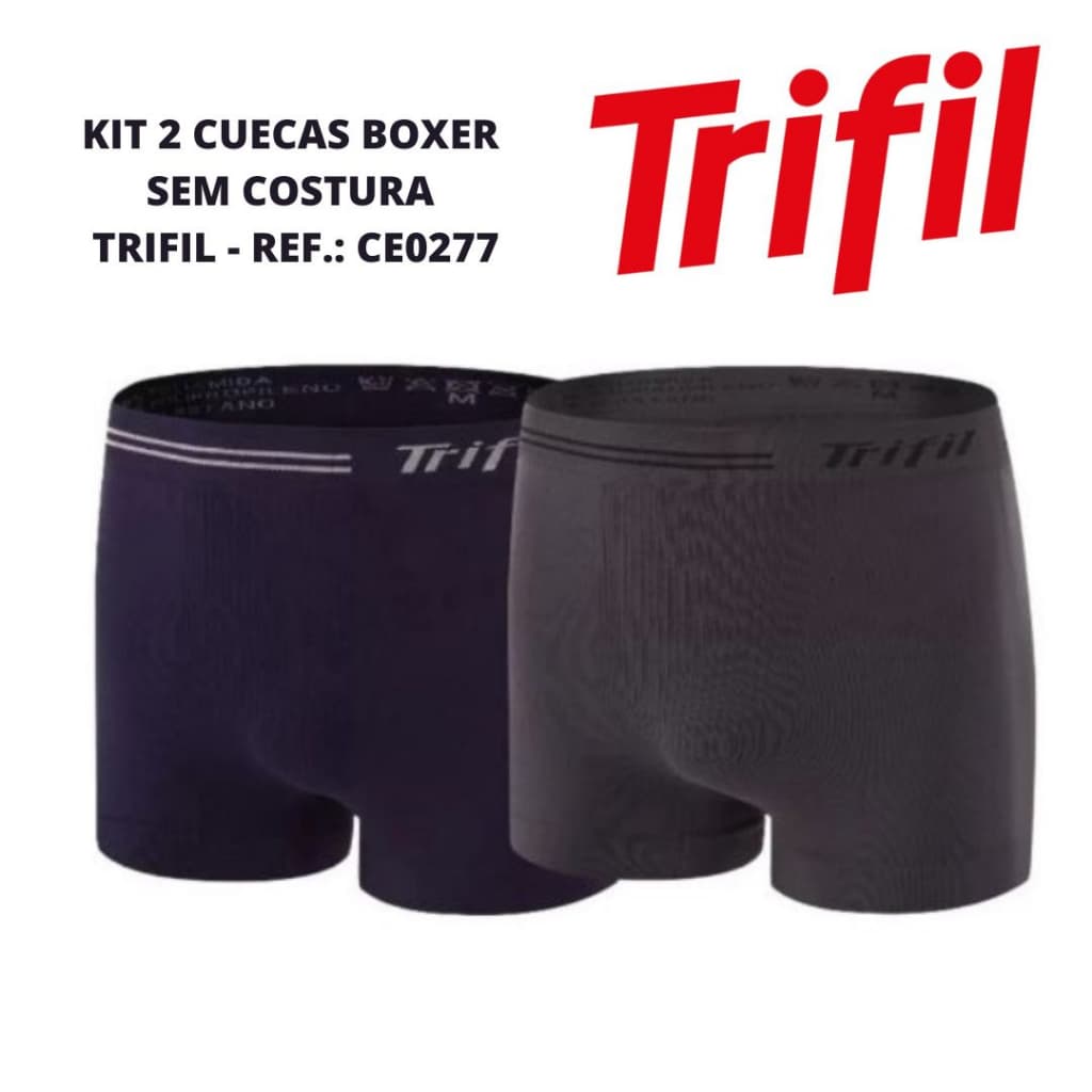 Cueca Trifil AM Boxer Kit com 2 Sem Costura Microfibra Ref. 0277