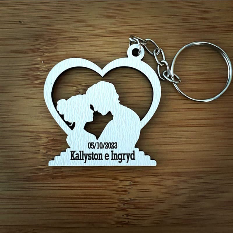 Kit de Chaveiros Casamento Brinde Casamento Personalizado em MDF