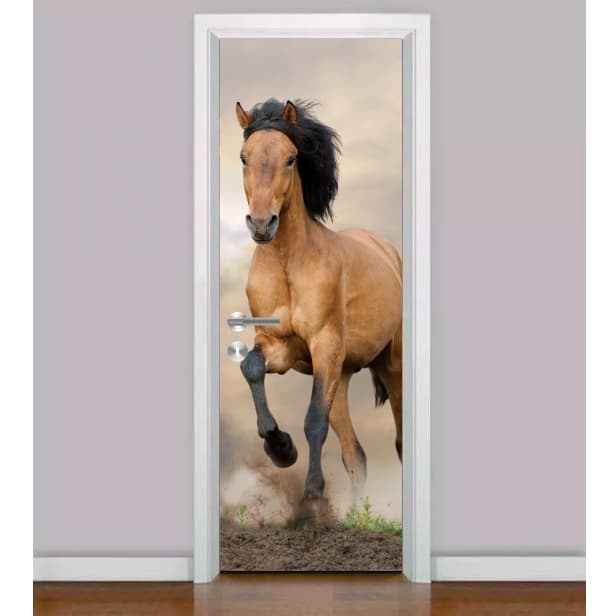 Adesivo Para Porta CAVALO 1 - RODEIO - CAVALO SELVAGENS - NATUREZA - LIBERDADE