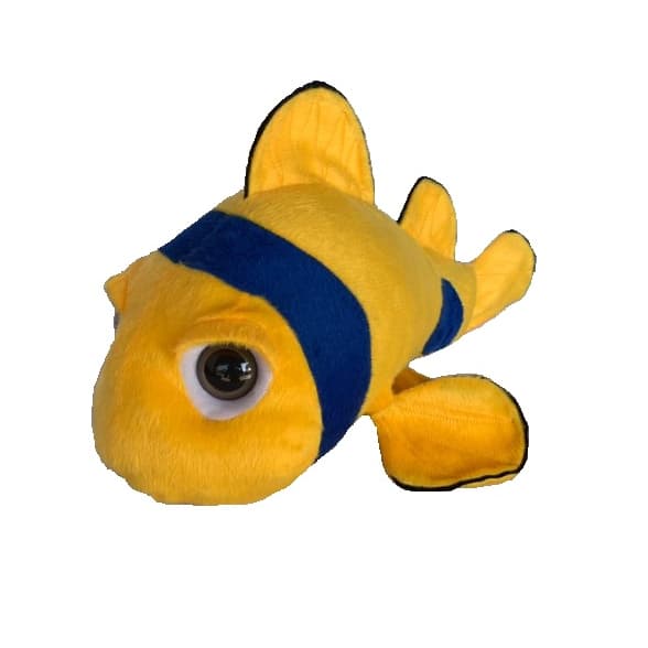 Peixe de Pelúcia Peixinho Amarelo e Azul 30 Cm Antialérgico