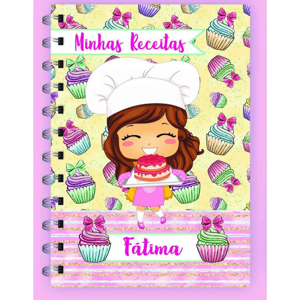 Caderno de Receitas Personalizado com Nome.