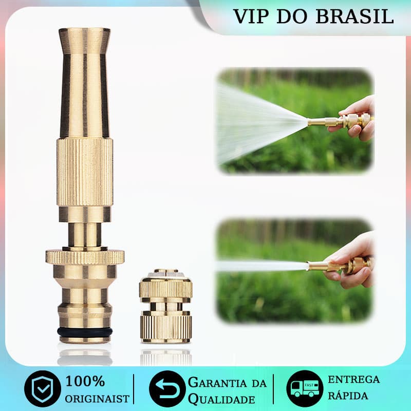 PowerBlast Multi Max - Bocal de Latão Ajustável para Mangueira de Jardim com Alta Pressão