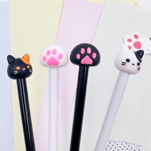Caneta de Gatinho ou Patinha Fofa Kawaii