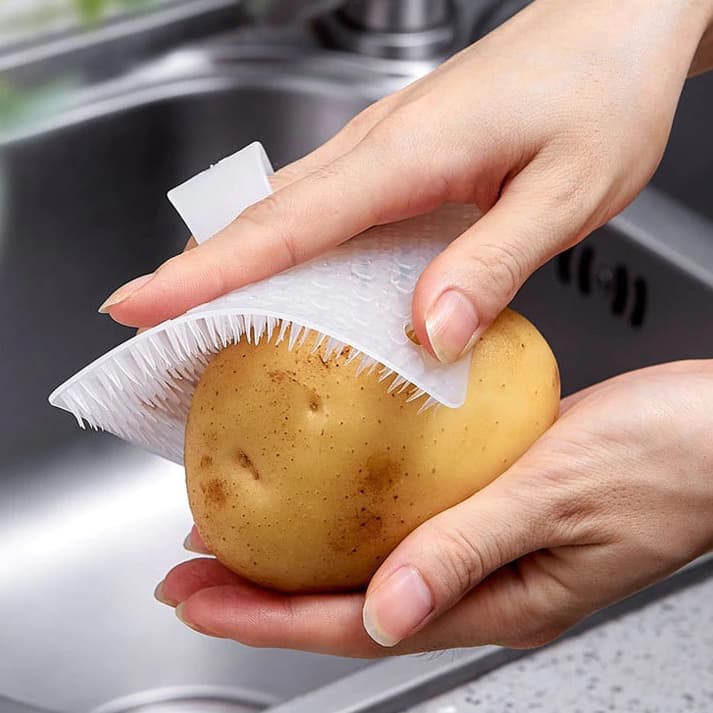 Kit Ou Unidade Escova Esponja Multiuso Para Lavar Alimentos Cor Sortida