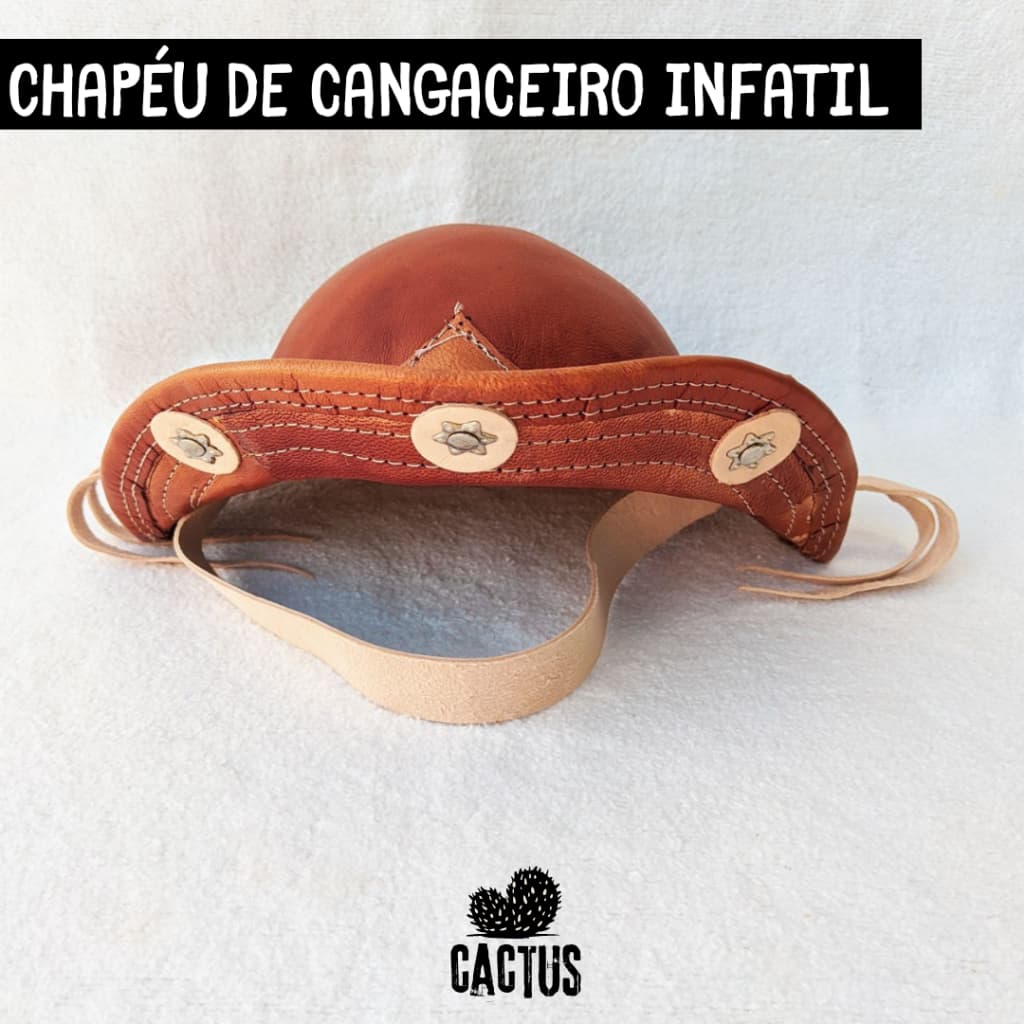 Chapéu de Couro Nordestino Cangaceiro Vaqueiro Couro Legítimo infantil e bebê Cangaceiro são João