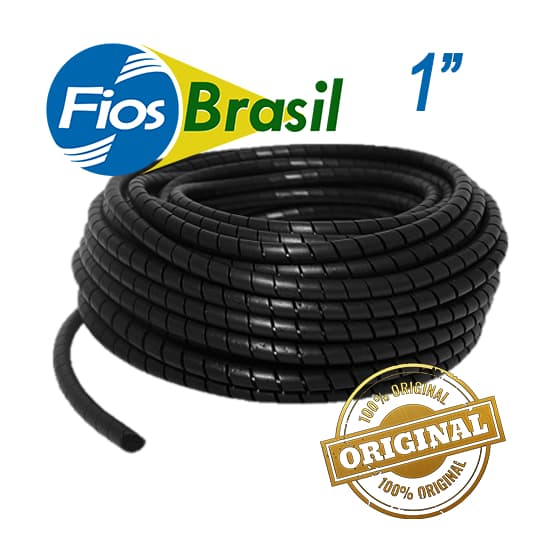 1, 2, 3, 5 ou 10 Metros | 1Pol | Tubo Espiral organizador de cabos | 25,4mm | Preto ou Branco |