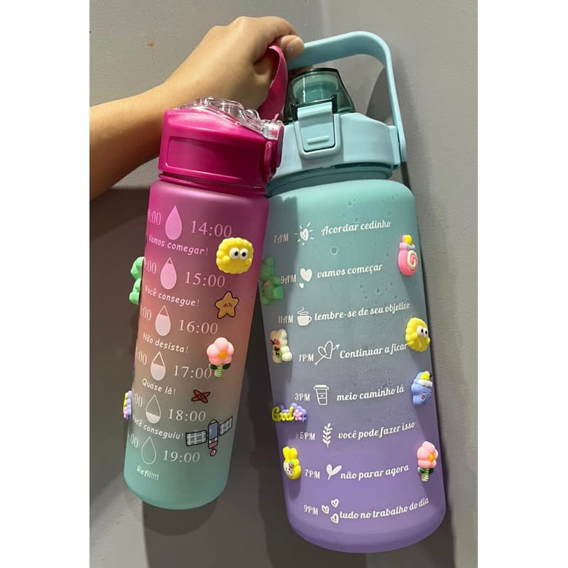 Garrafa Galão Squeeze 2L 900ml Incentivadora Divertida