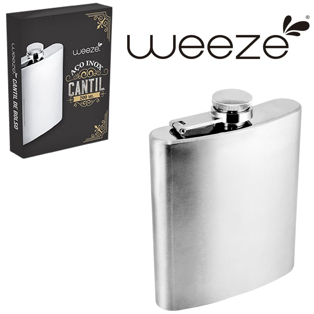 Cantil Inox porta whisky 200 ml