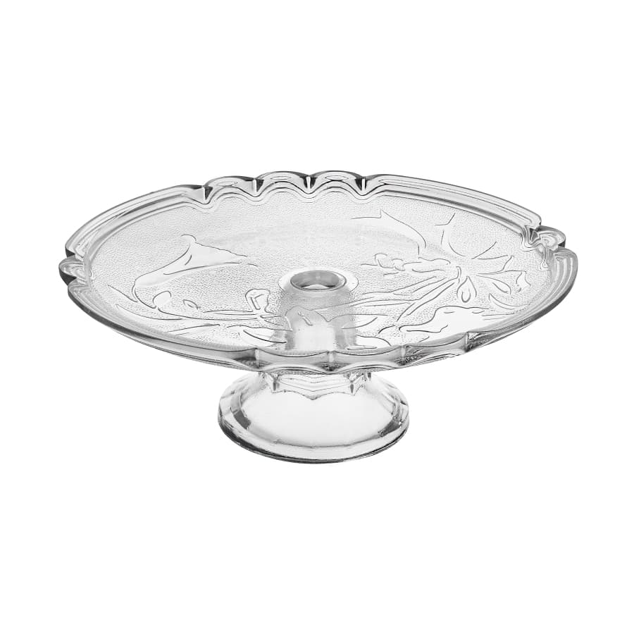 Porta Bolo Boleira De Vidro Flor De Lirio Vitazza 33cm