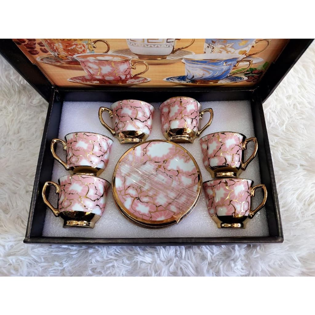 Jogo de xícara Porcelana Kit Xícara 12 peças (6 xícaras+ 6 pires)para Café e Chá