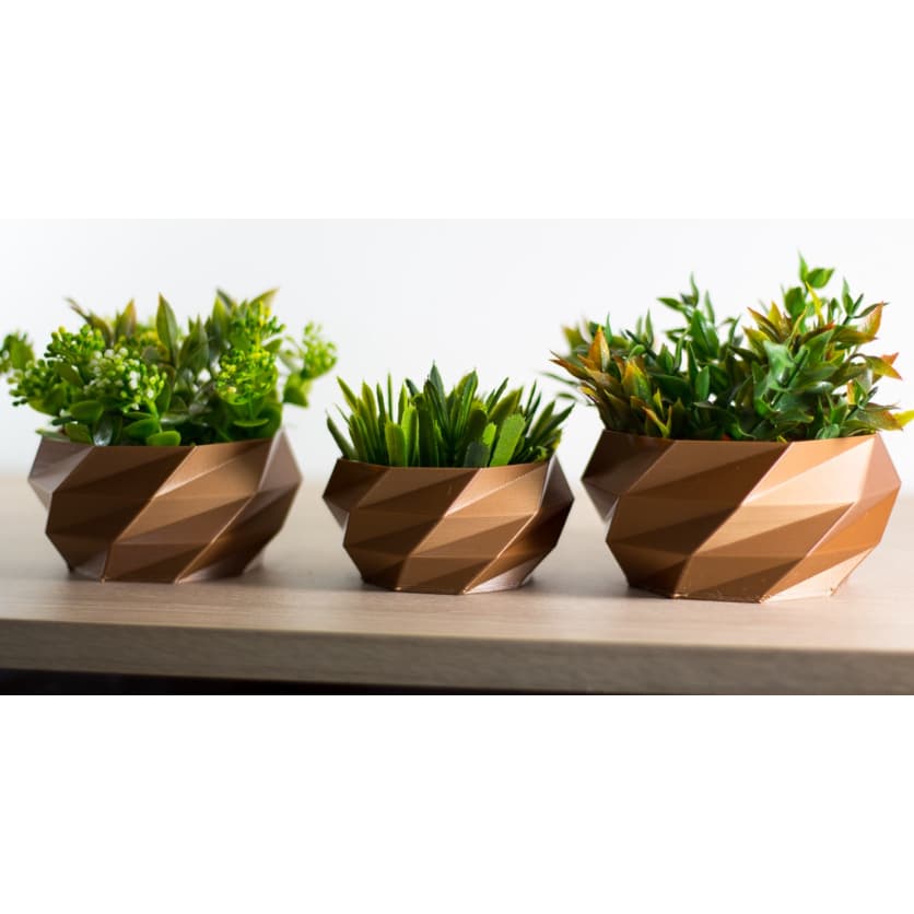Trio de Cachepot Vasos Decorativos Estilo Geométrico Para Cactos, Suculentas e Plantas Decoração