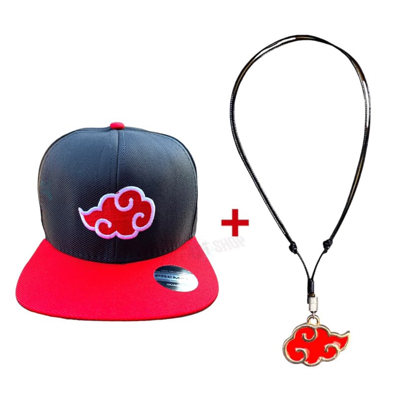 Boné Infantil Bordado Akatsuki Naruto + Corrente Ajustável Promoção