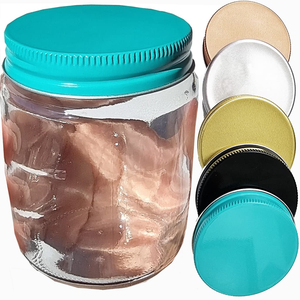 10potes Redondos  P/ Bolo Condimento Tampa De Alumínio 200ml