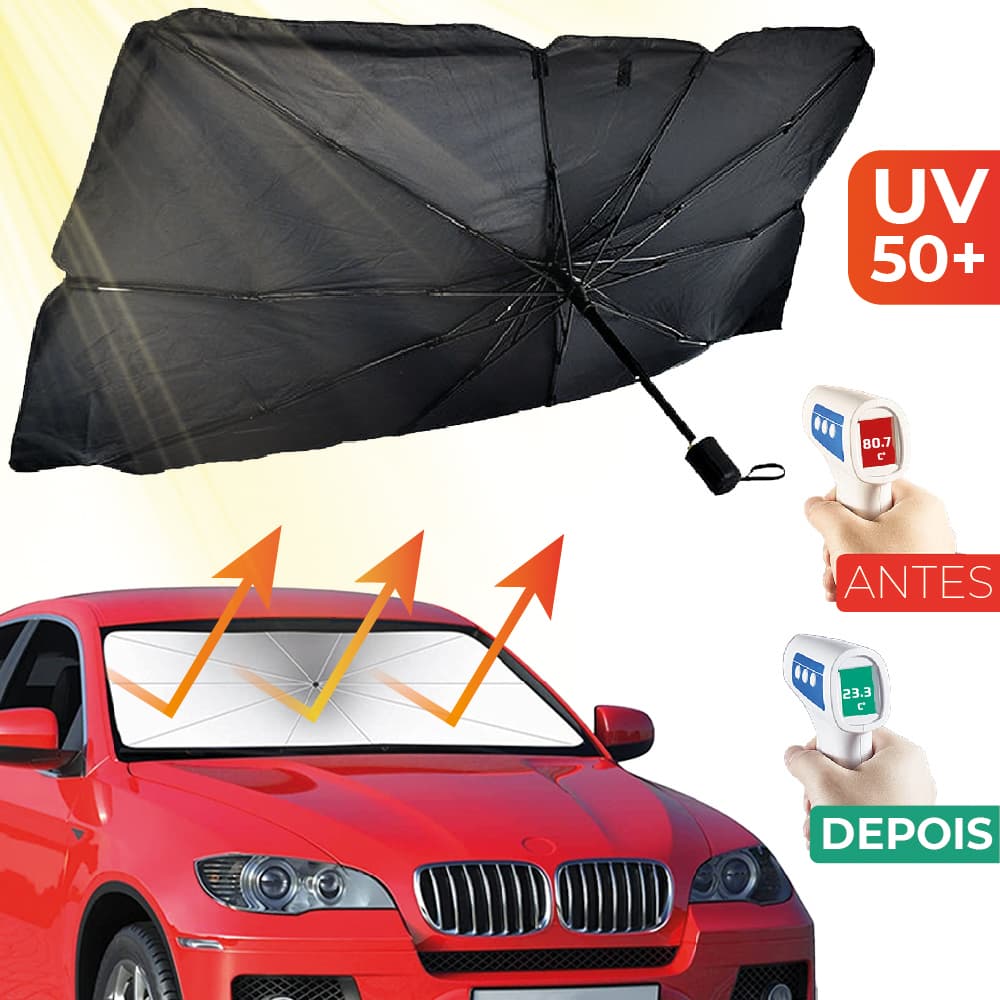 Protetor Quebra Sol Para Brisa Carro Protetor Solar Uv 50+ Formato Guarda Chuva
