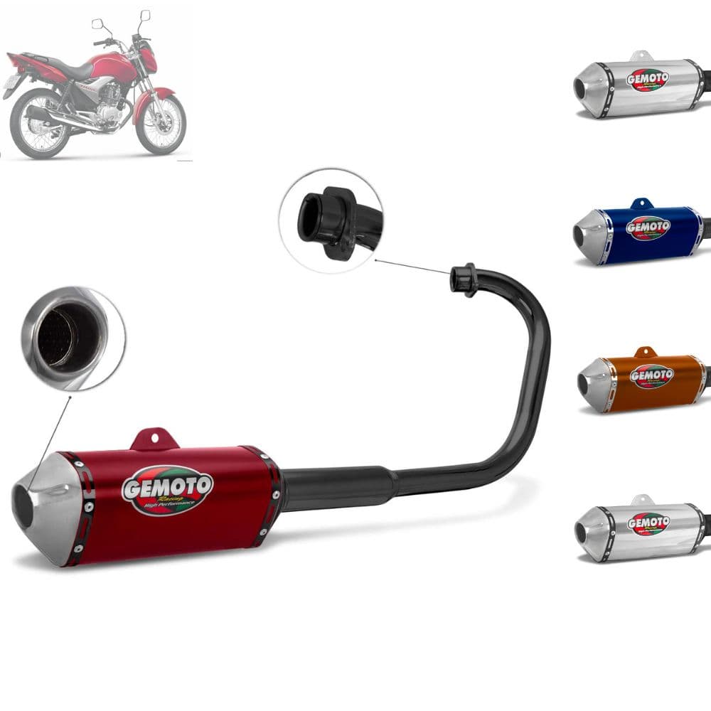 Escapamento Escape Gemoto Racing 3 Trioval  Para Moto Titan Esd / Ex 150 2009 2010 2011 2012 2013