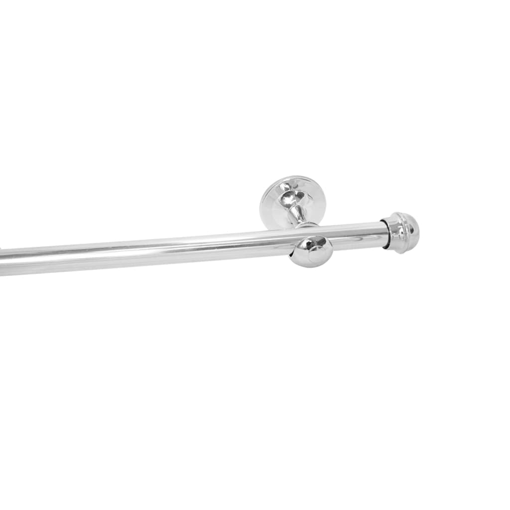 Kit Varão Simples Cromado Prata 4 Metros 19mm P/ Cortinas - Acompanha Acessórios de Instalação