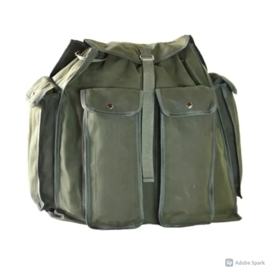 Mochila de pesca em lona de caminhão resistente 4 bolsos Grande