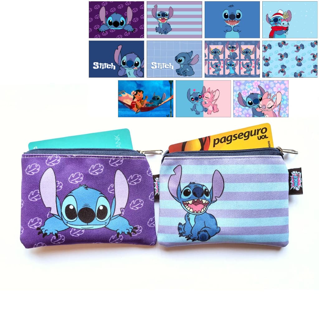 Porta Moedas / Batom / Fone / Cartão / Níquel / Bolsinha / Carteira / Mini Nécessaire Stitch / Lilo / Disney