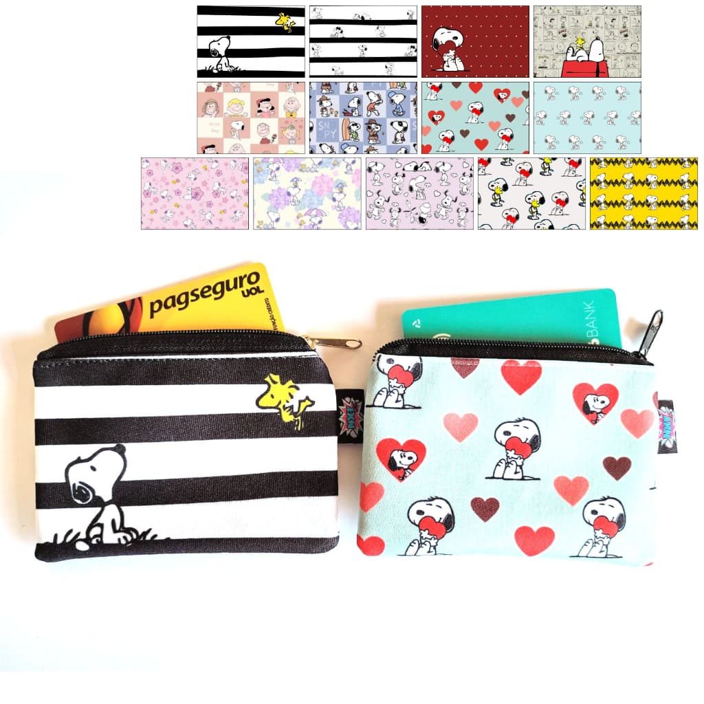 Porta Moedas / Batom / Fone / Cartão / Níquel / Bolsinha / Carteira / Mini Nécessaire Snoopy / Peanuts / Desenho