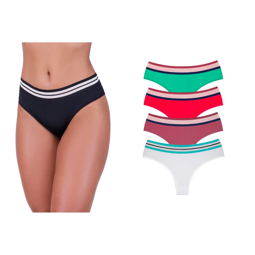 Kit 5 Calcinhas Tanga Brisa Tradicional Conforto