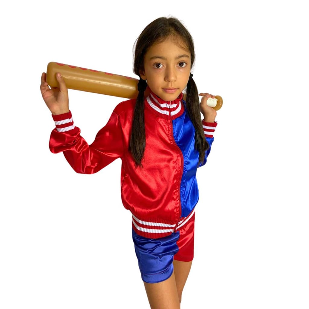 Fantasia Infantil Arlequina com jaqueta  Conjunto Halloween Festa
