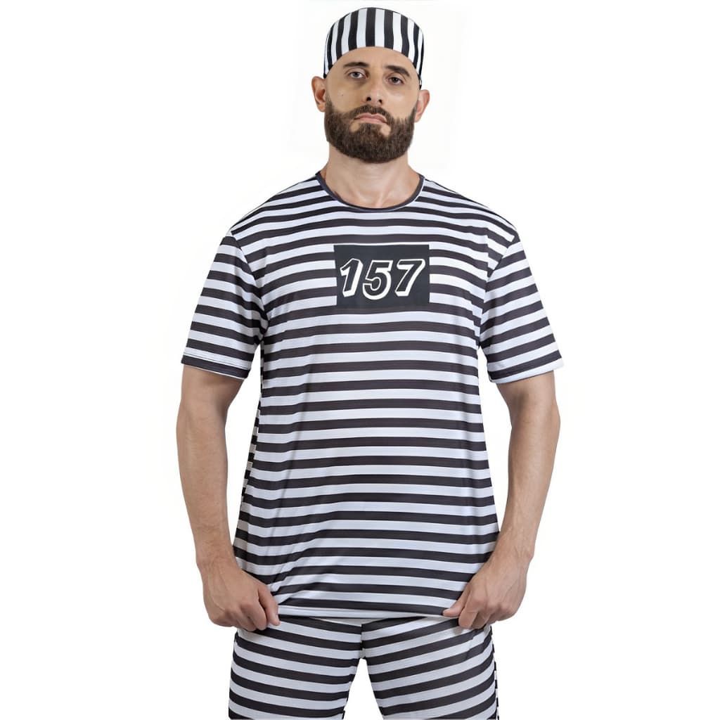 Fantasia Presidiário 157 Adulto Masculino C/calça Listrado