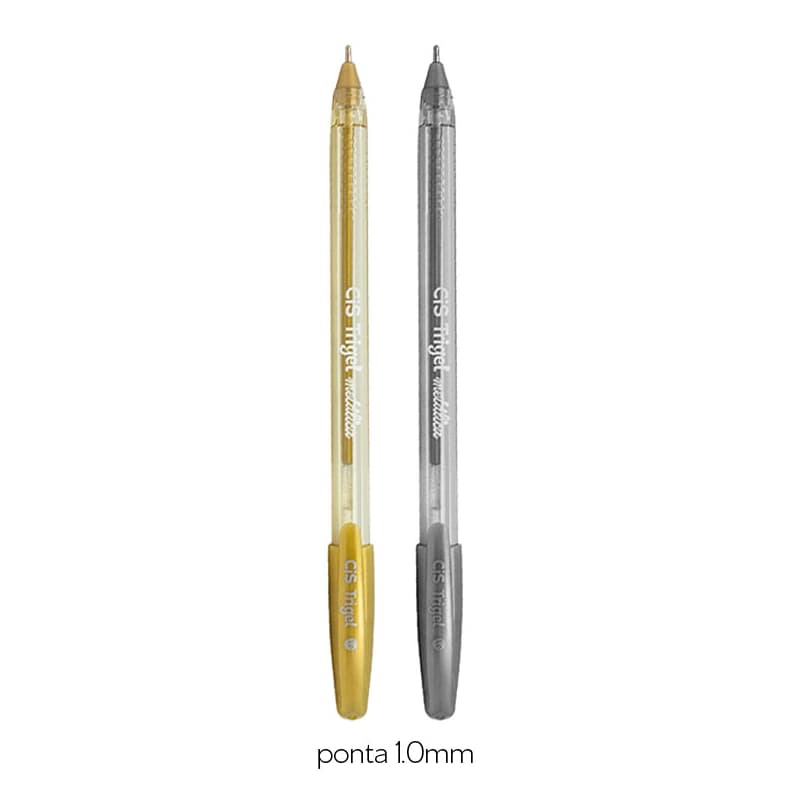Caneta 1.0 mm Gel Trigel (Prata e Dourada ) - Cis | Caneta Colorida | Papelaria