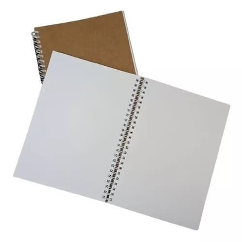 Caderno ¼ Pequeno 15 x 21 cm Espiral 80 Folhas Brancas Customizável - Art&Art Scrapbook | Sketchbook