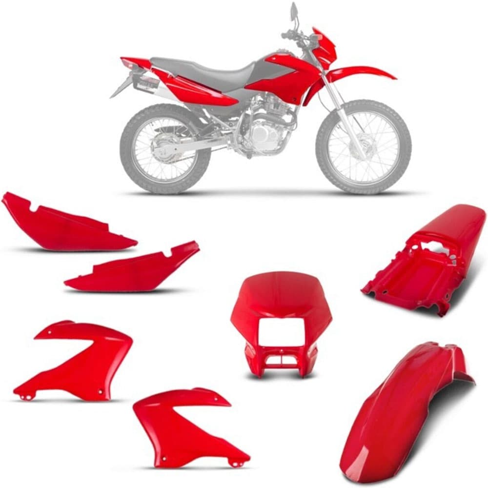 Kit Conjunto Carenagens Plasticas Para Moto  NXR 125 - 150 Bros Ano 2003 até 2008