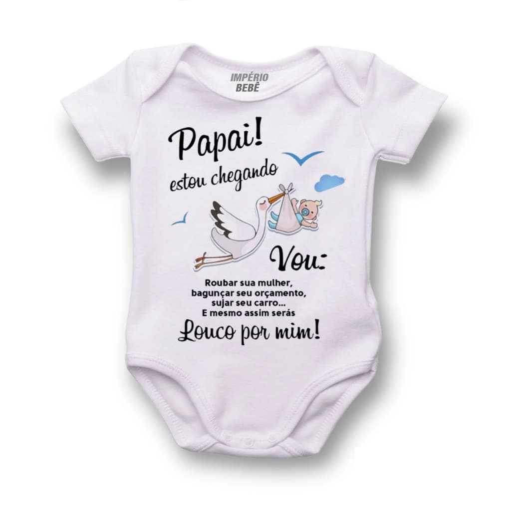 Body Bebe Personalizado Papai Estou Chegando