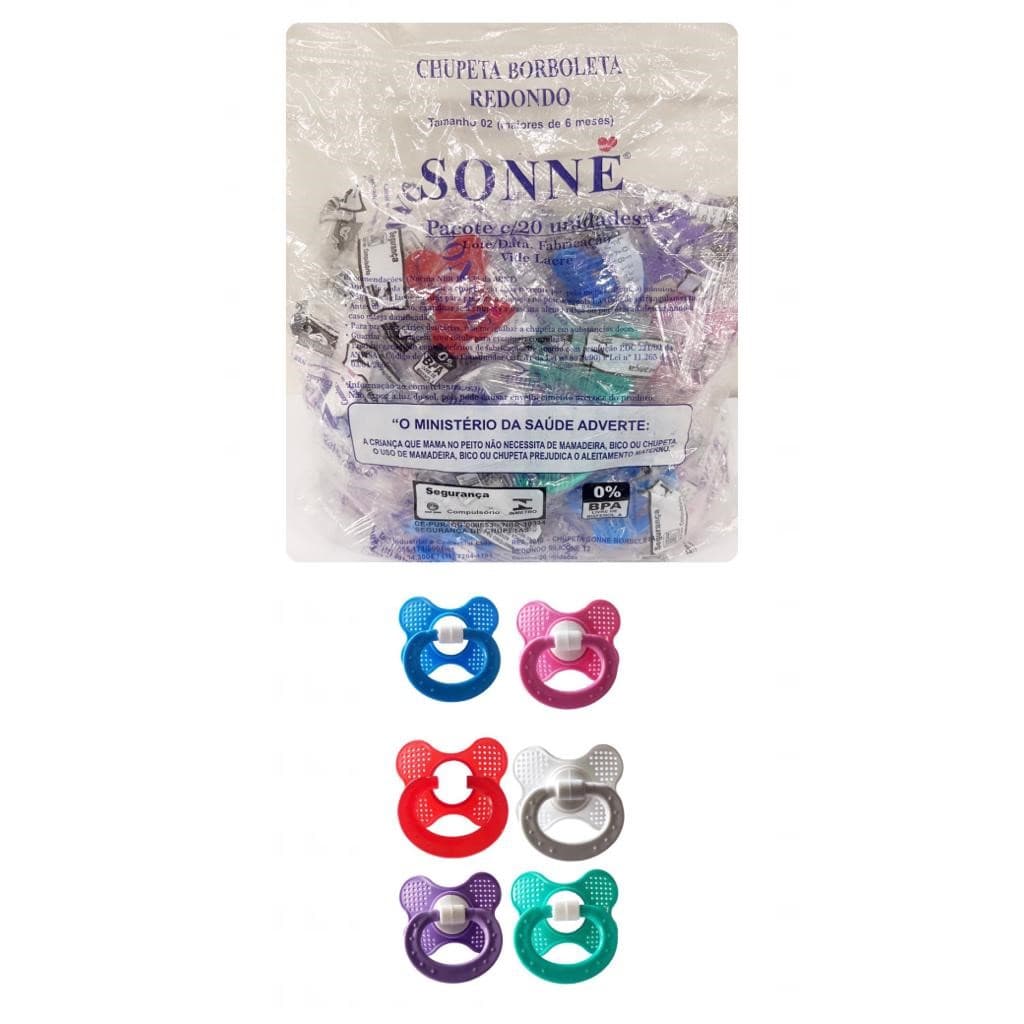 Chupeta Rendinha Bico Redondo 100%silicone Pacote Com 20 Unidades Marca Sonne
