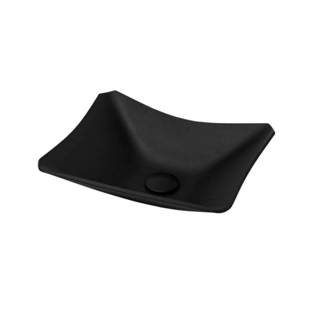 Cuba Lopazzi Para Banheiro de Vidro Preto Fosco Retrô 38cm x 30cm