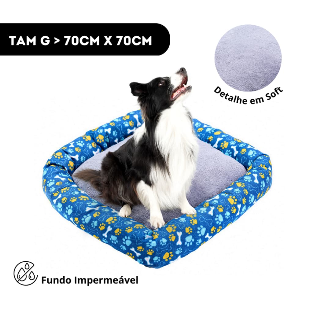 Cama para Cachorro Grande Caminha de Cachorro Grande Impermeável Lavável 70x70cm Pet Femea Macho